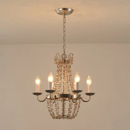 DecorBites™ Crystal Chandelier: Elegant Iron Art Pendant for Dining Room, Living Room, and More