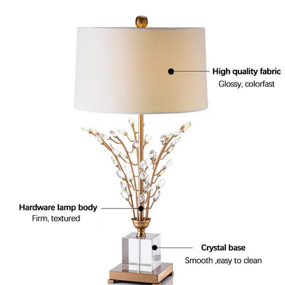 DecorBites™ Crystal Branch Table Lamp: Modern Luxe Decor for Bedroom, Living Room & Home Reading