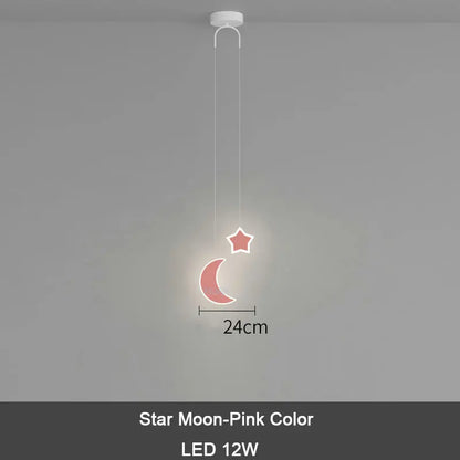 ديكوربايتس™ مصباح معلق للأطفال على شكل نجمة وقمر مع جهاز تحكم عن بعد للتحكم في الإضاءة