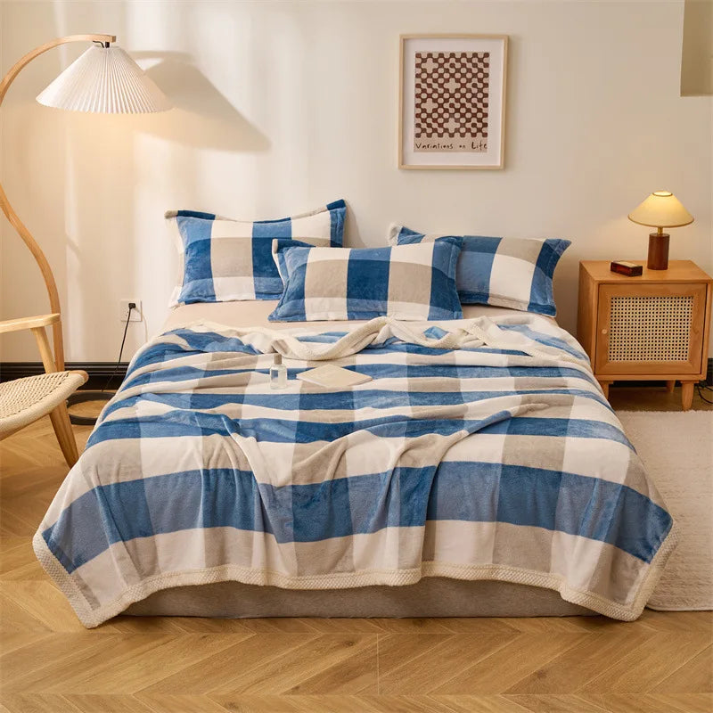 DecorBites™ Japanese Milk Velvet Blanket: Soft, Thick, and Cozy for All Seasons