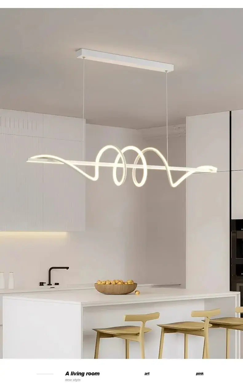 DecorBites™ Sleek Wavy Pendant Lights for Dining Room