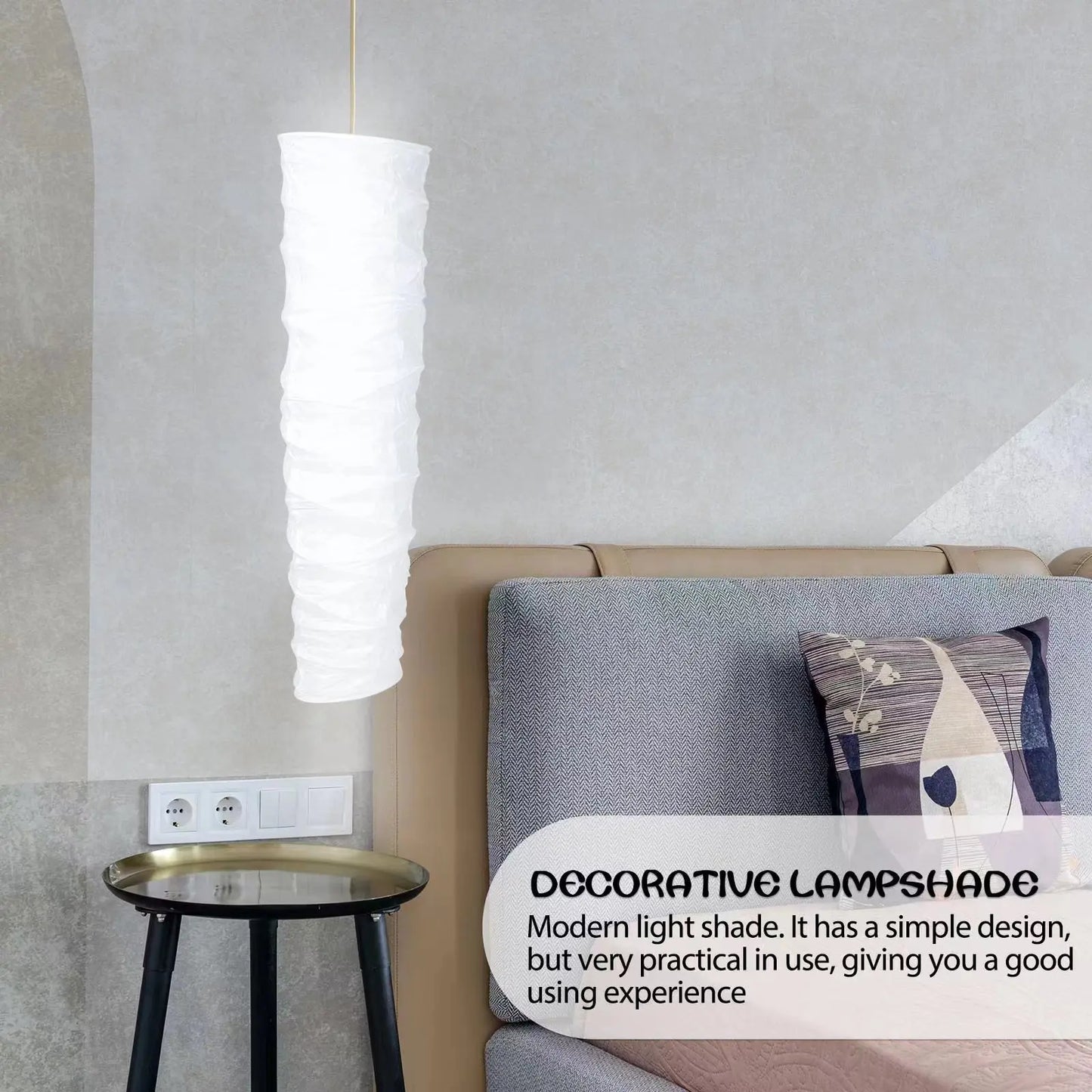 DecorBites™ Elegant Column Floor Lamp with Rice Paper Shade for Living Room