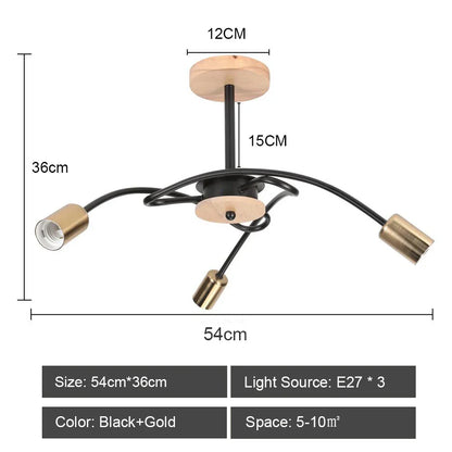 Decorbites™ Araña de Hierro Forjado Lámpara de Techo LED Accesorio de Iluminación Decorativa Moderna Vintage