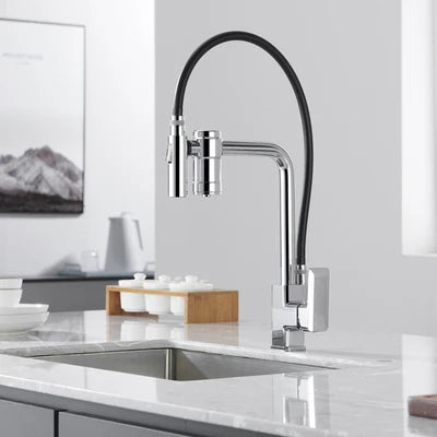 Decorbites™ Gewehrgrau gefilterter Wasser-Küchenarmatur mit herausziehbarem Sprühkopf