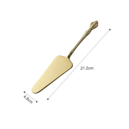 DecorBites™ Gold Cake Shovel Spatula: Wedding Party Baking Pastry Serve Restaurant Silverware