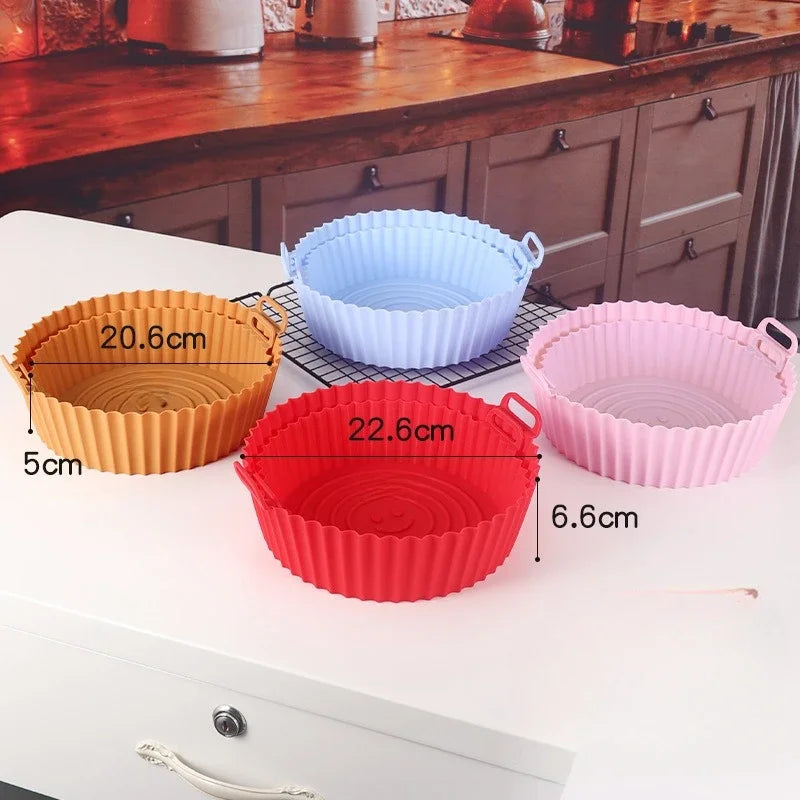 ديكوربايتس™ - سلة سيليكون لمقلاة الهواء - صينية خبز وشواية - حصيرة بيتزا - ملحقات