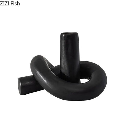 DecorBites™ Ceramic Knot Sculpture Abstract Desk Decor Artwork Room Aesthetic Statues