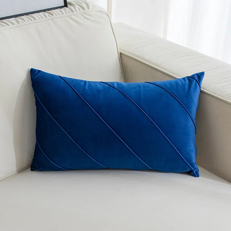 DecorBites™ Hand Pleat Embroidered Cushions 30x50/45x45cm Beige Pink Nordic Style Pillowcase