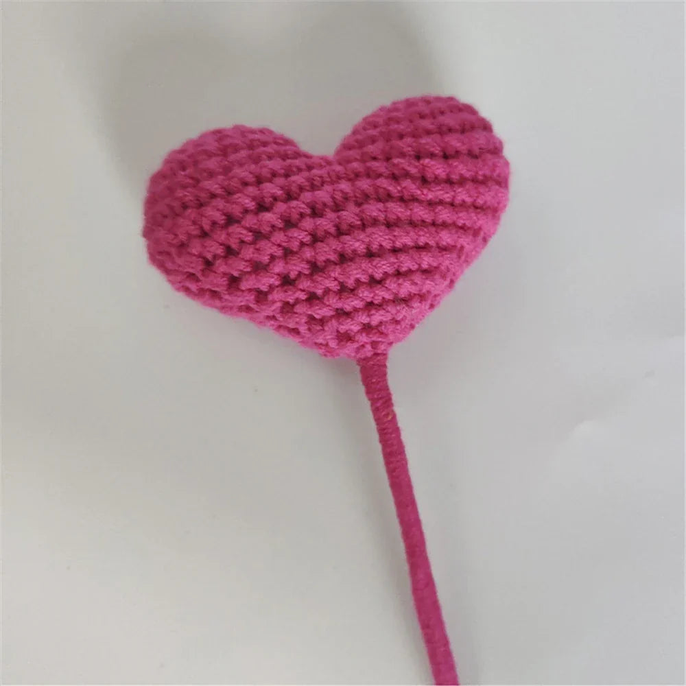 DecorBites™ Heart-Shaped Crochet Flower Bouquet - Handmade Wedding Home Decor & Family Gift