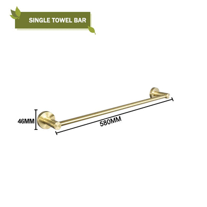 Juego de accesorios de baño DecorBites™ en oro cepillado: portarrollos, toallero y gancho para bata - Accesorios de baño para montaje en pared