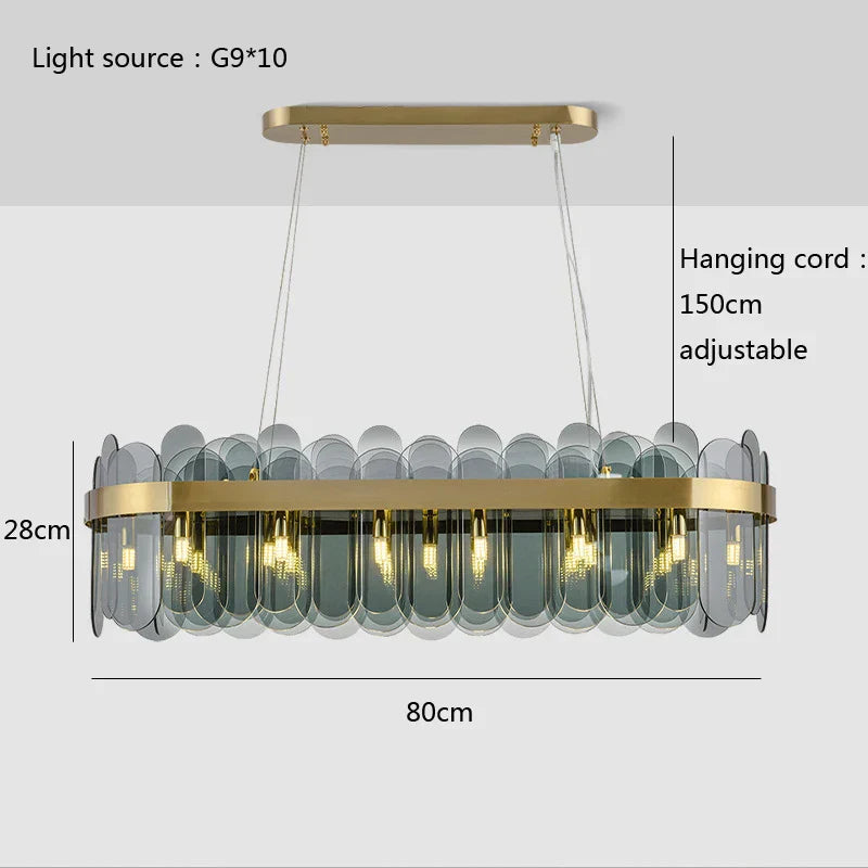 DecorBites™ Glass Chandelier for Ceiling: Elegant Lighting Solution for Dining Table