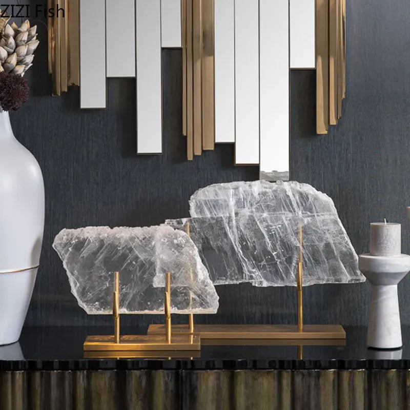 Adorno de cristal con forma de pez dorado DecorBites™ Estatua de metal para decoración del hogar