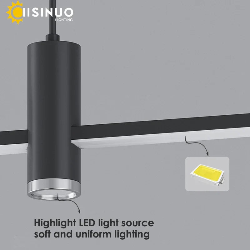 DecorBites™ Adjustable LED Pendant Light in Black/Gold for Office Dining Living Room