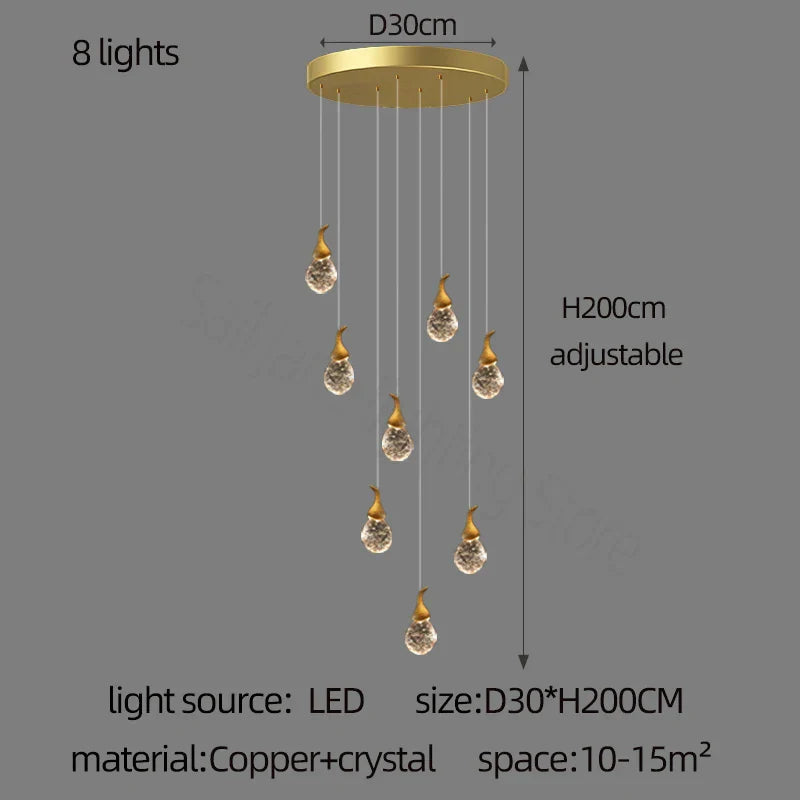 DecorBites™ Gourd Shaped Crystal Chandelier for Living Room & Restaurant
