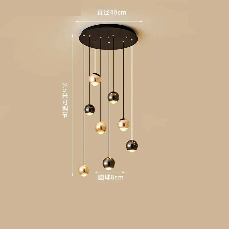 Decorbites™ Lámpara de Araña de Cristal Bolas Doradas | Accesorio de Iluminación Decorativa de Arte Moderno