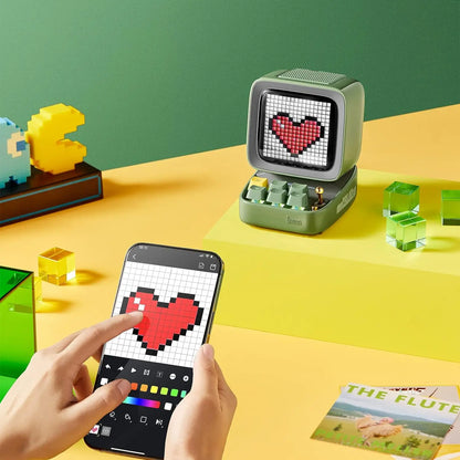 DecorBites™ Ditoo-Mic Bluetooth Speaker with Karaoke Microphone, Pixel Art Display, Sound Modes