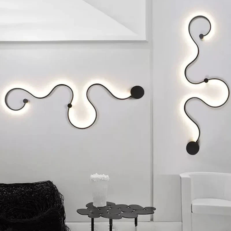 Lámparas de pared contemporáneas DecorBites™ de acrílico en hierro blanco/negro para decoración del hogar