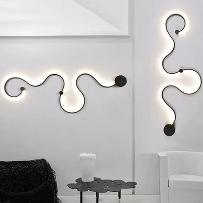 Lámparas de pared contemporáneas DecorBites™ de acrílico en hierro blanco/negro para decoración del hogar