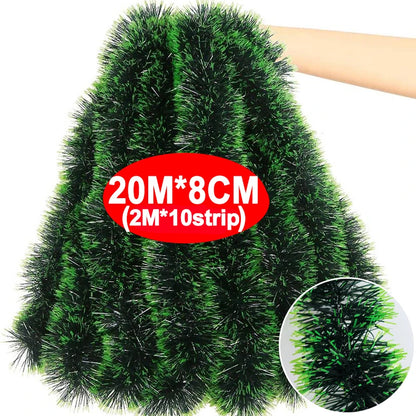 Christmas Green Cane Ribbons Garland DIY Xmas Tree Ornaments Green Cane Ribbons Wreath Hanging Pendent Home Party Decoration