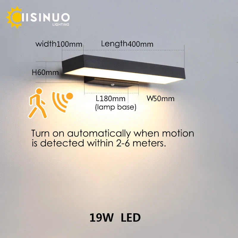 DecorBites™ Dusk Dawn Motion Sensor Outdoor Wall Light Modern Sconces for House Garage Balcony