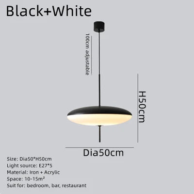 DecorBites™ Black Acrylic Pendant Light: Modern Italy Style for Kitchen, Dining Room, Hotel, Bar
