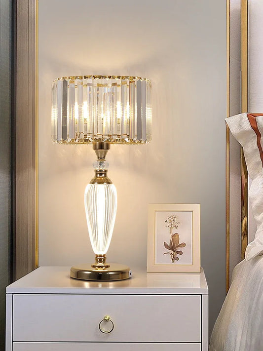 Lámpara de escritorio de cristal DecorBites™: Lámpara de noche decorativa moderna y de alta gama