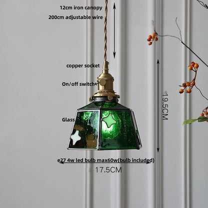 DecorBites™ Colorful Glass Tiffany Style LED Pendant Lamp, Modern Hanging Light Fixture
