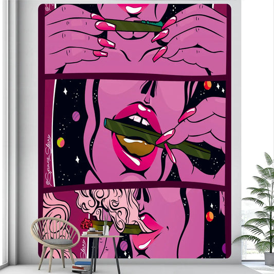 ديكور بايتس™ - نسيج جداري مُزين ببطاقات التاروت، بتصميم امرأة تجريدية، لديكور غرفة بوهو