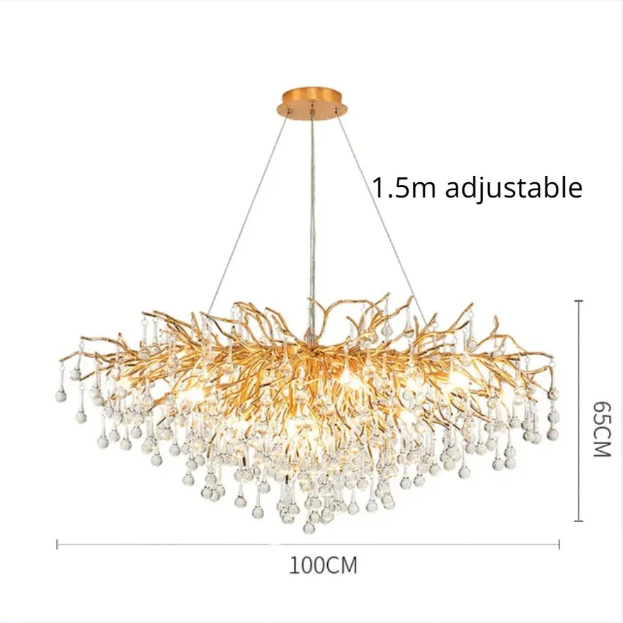 Lámpara de araña dendrítica de cristal DecorBites™: Lujo moderno para sala de estar, comedor, dormitorio, vestíbulo de hotel