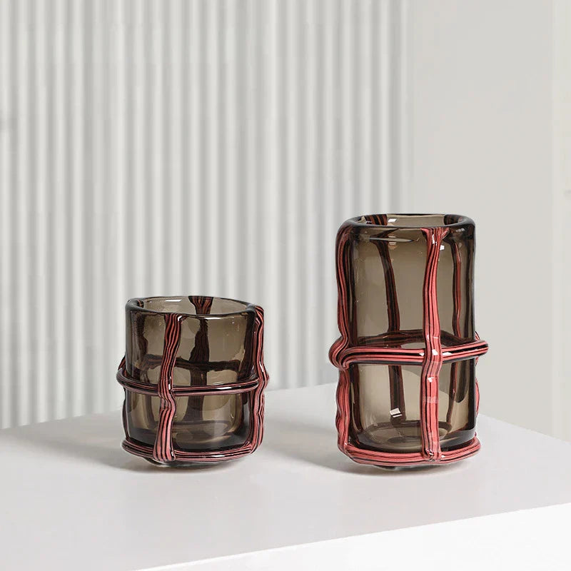 DecorBites™ Clear Glass Cross Flower Vase - Home Decor & Terrarium Display