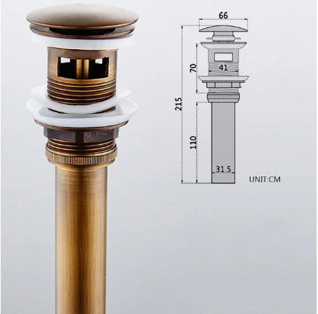 DecorBites™ Brass Round Siphon P-Trap Set with Pop-Up Drainer Gun Grey