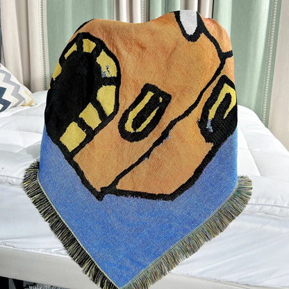 بطانية أريكة من نسيج ديكوربايتس™ بلمسة جمالية تجريدية