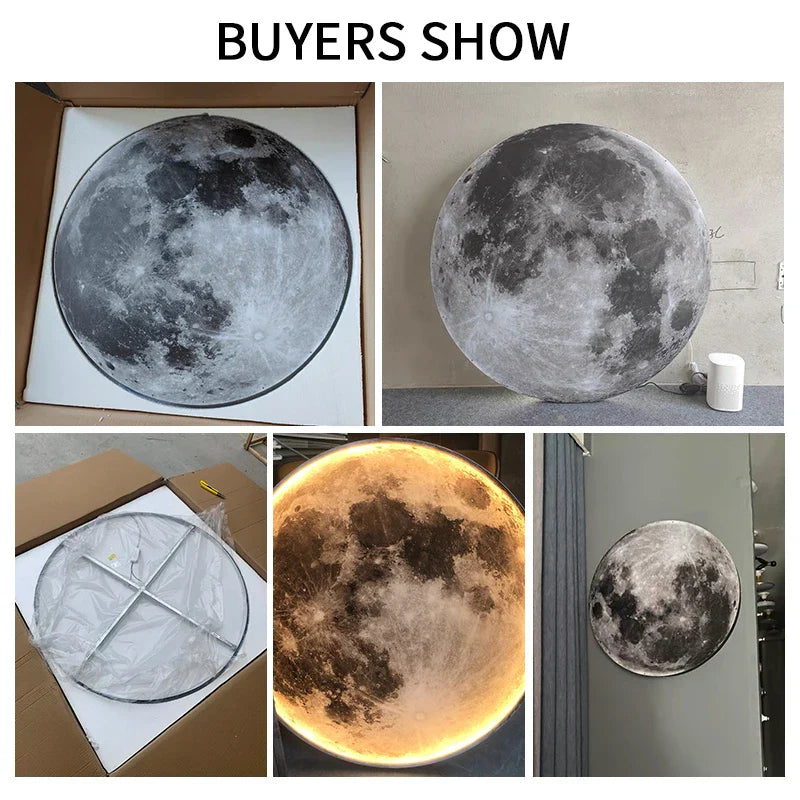 Lámpara de pared LED DecorBites™ Creative Moon Earth para espacios de vida modernos