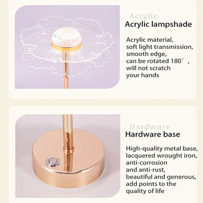 DecorBites™ Butterfly Gold Acrylic LED Desk Lamp for Artful Living Room Night Light