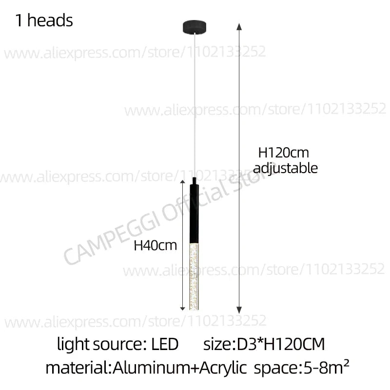 DecorBites™ Cylindrical Chandelier: Modern Nordic Indoor Lighting for Living Room, Staircase & Ceiling