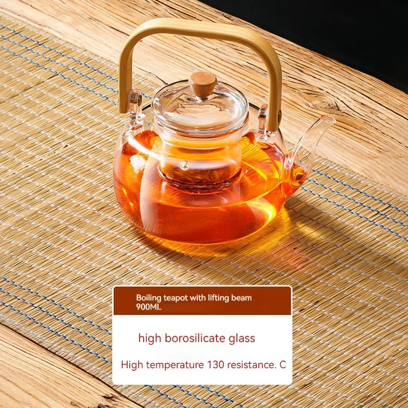 DecorBites™ Glass Teapot: Thickened Transparent Kung Fu Tea Set, Perfect for Tea and Coffee.
