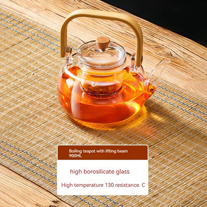 DecorBites™ Glass Teapot: Thickened Transparent Kung Fu Tea Set, Perfect for Tea and Coffee.