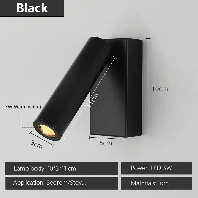 مصباح حائط LED بزاوية قابلة للتعديل من DecorBites™ للقراءة بجانب السرير وإضفاء أجواء مميزة على غرفة النوم