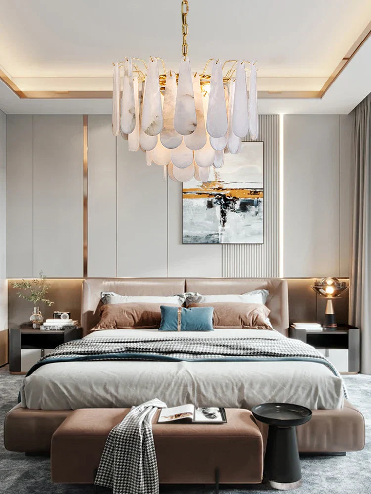 DecorBites™ 2025 Chandelier LED Dimmable Marble Collection for Dining Room & Foyer