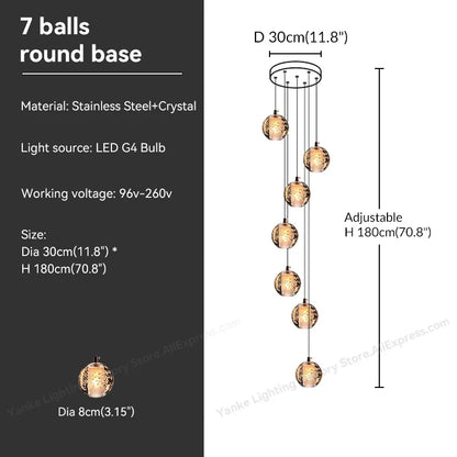 DecorBites™ Crystal Bubble Ball Pendant Light for Home Decor and Hospitality Spaces