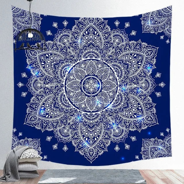 Decobites Psychedelic Mandala Sun Moon Tapestry Wall Hanging for Home Decor