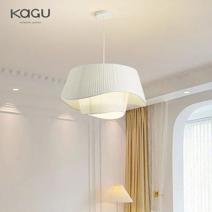 Lámpara de araña DecorBites™ de tela color crema: Lámpara retro nórdica para ático, ideal para dormitorio, sala de estar o comedor.