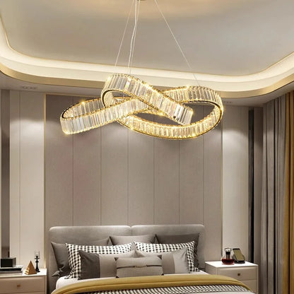 DecorBites™ Crystal Chandelier Pendant Lamp for Modern Living Room & Dining Room Lighting