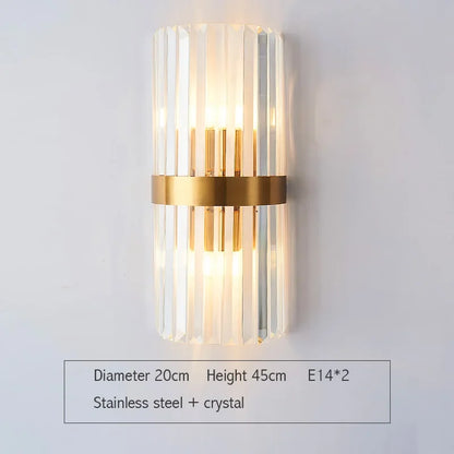 DecorBites™ Gold Crystal LED Wall Lights for Bedroom Living Room Home Decoration