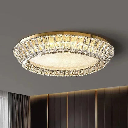 DecorBites™ Gold Crystal Glass LED Ceiling Light for Dining Living Room