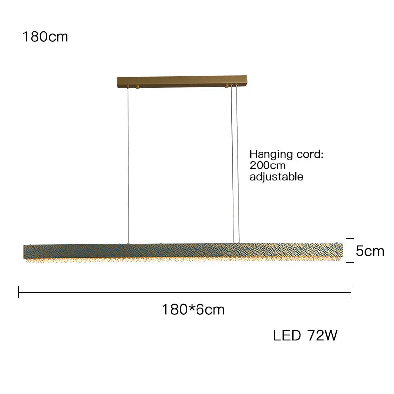 ثريا السقف LED الكريستالية النحاسية الزرقاء من DecorBites™ لغرفة الطعام