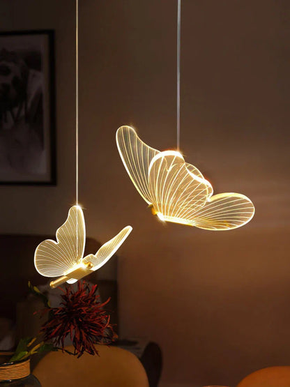 DecorBites™ Butterfly LED Chandelier: Modern Acrylic Pendant Lighting for Home Decoration