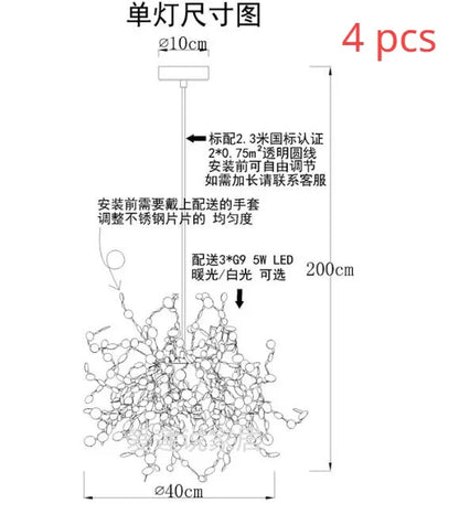 DecorBites™ LED Stainless Steel Chandelier Pendant Lights for Modern Home Decor Lighting