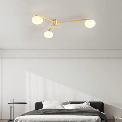 DecorBites™ Brass Glass Ceiling Lamp, G9 Bulb Suspension Light for Bedroom, Living Room