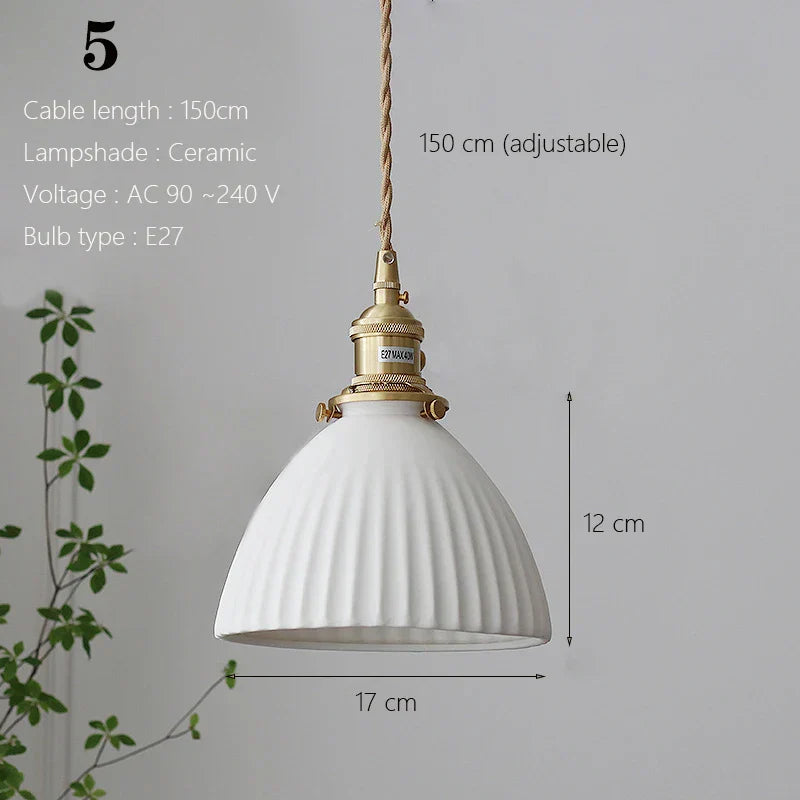 DecorBites™ Japanese Ceramic Pendant Light Scandinavian Style Luxury Lamp